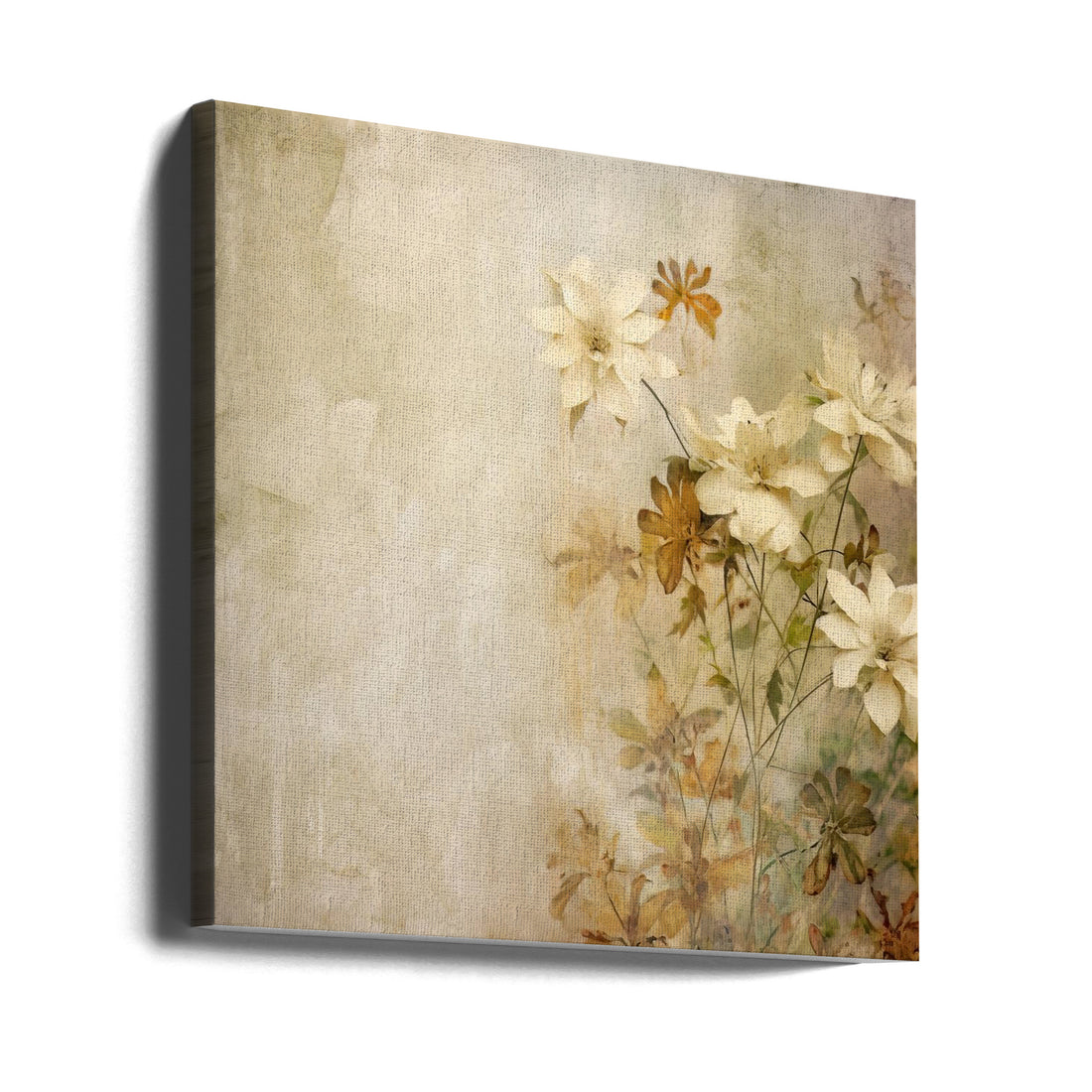 Vintage Floral Art by Bilge Paksoylu | Botanical Abstract Painting, Large Canvas Wall Art Print | Artsy Earth