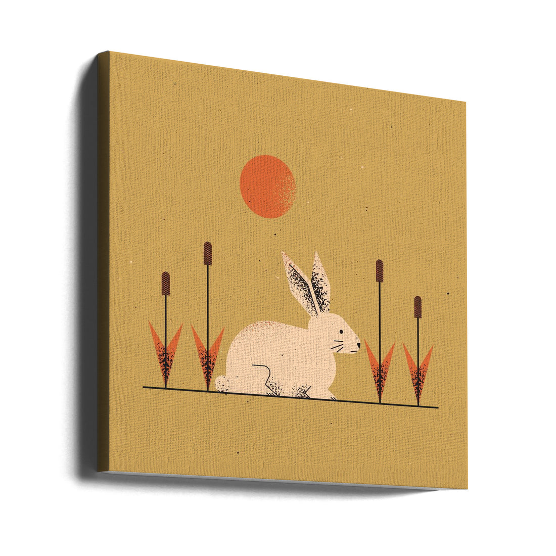 White Rabbit by Vision Grasp Art | Retro Animal Illustration, Large Canvas Wall Art Print | Artsy Earth