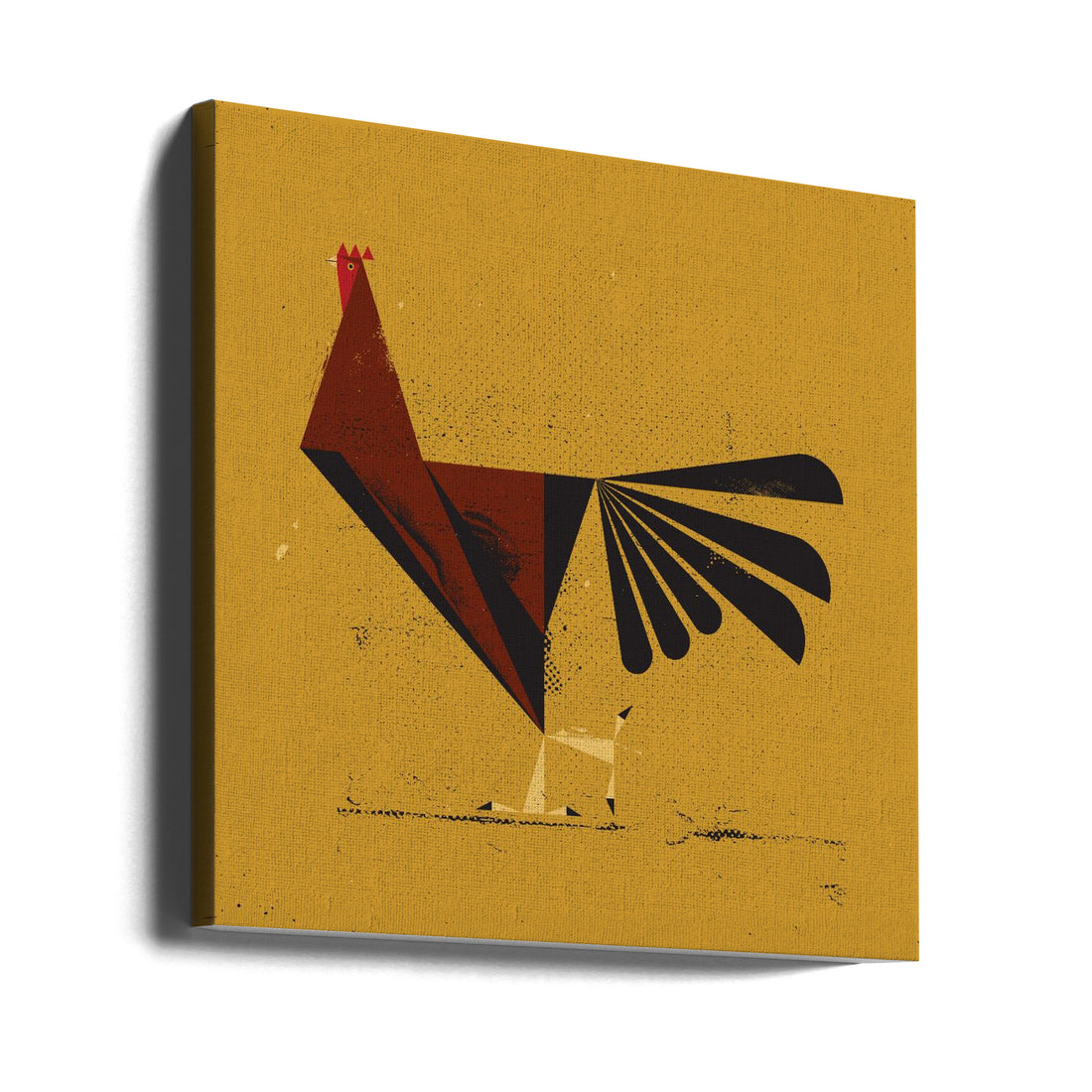 Geometric Rooster by Vision Grasp Art | Retro Animal Illustration, Large Canvas Wall Art Print | Artsy Earth