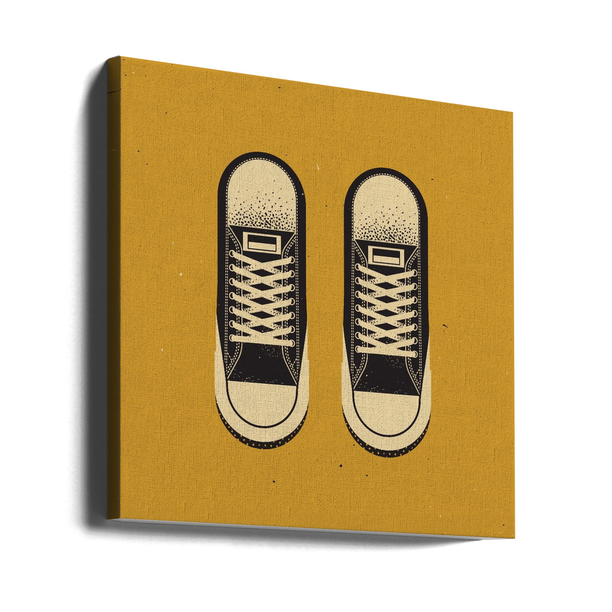 Black Chucks by Vision Grasp Art | Retro Sneakers Illustration, Large Canvas Wall Art Print | Artsy Earth