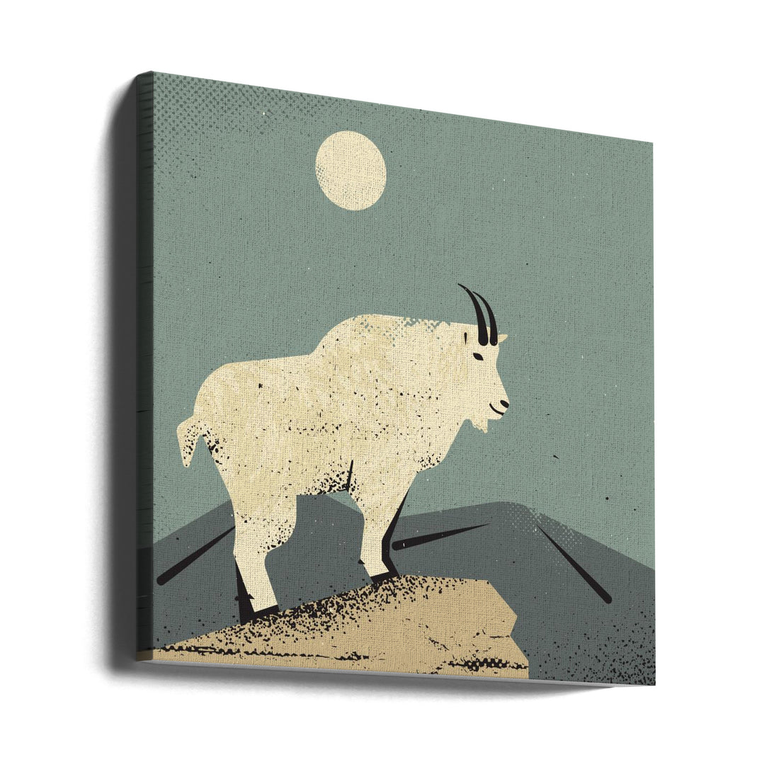 Mountain Goat by Vision Grasp Art | Vintage Wildlife Illustration, Large Canvas Wall Art Print | Artsy Earth