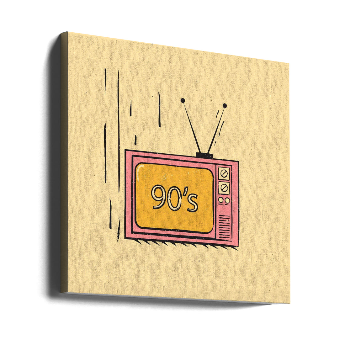 Retro TV Graphics by Vision Grasp Art | Vintage Television Illustration, Large Canvas Wall Art Print | Artsy Earth