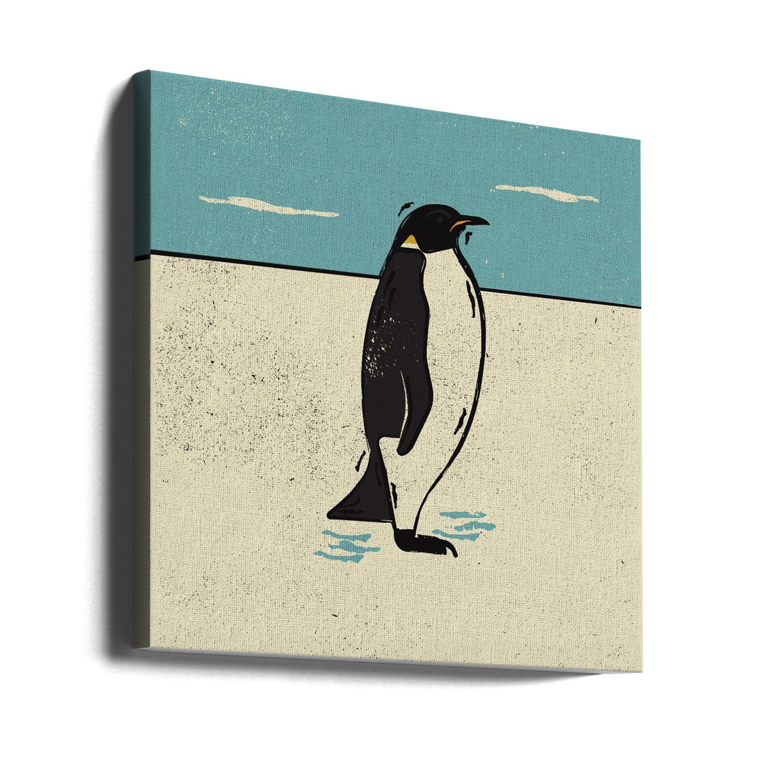 Vintage Penguin by Vision Grasp Art | Retro Wildlife Illustration, Large Canvas Wall Art Print | Artsy Earth