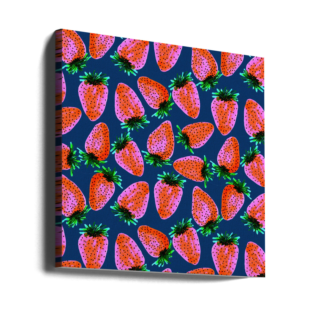 Red Strawberries Pattern by Michele Channell | Fresh Berry Food, Large Canvas Wall Art Print | Artsy Earth