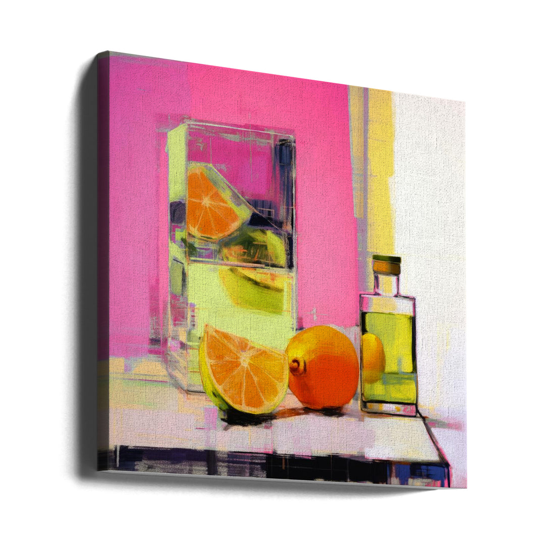 Neon Still Life No 3 by Treechild | Neon Fruit Painting, Large Canvas Wall Art Print | Artsy Earth