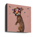 Spring Flower Bonnet On Rabbit by Sue Skellern | Vintage Botanical Surrealism, Large Canvas Wall Art Print | Artsy Earth