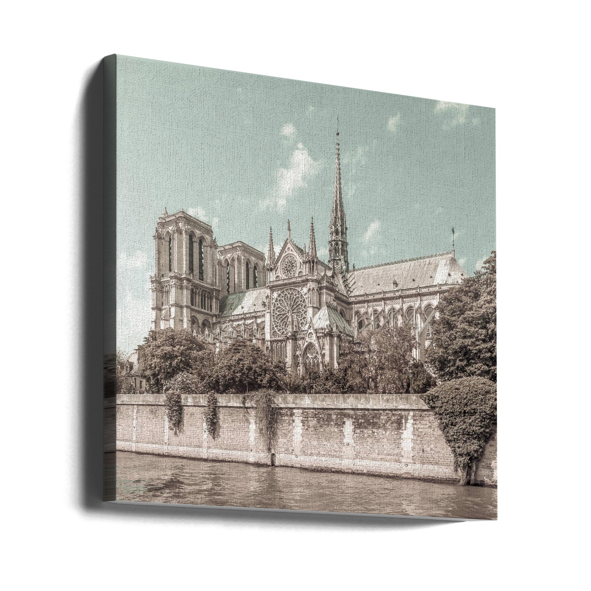 Notre-Dame Cathedral by Melanie Viola | Vintage Urban Architecture, Large Canvas Wall Art Print | Artsy Earth