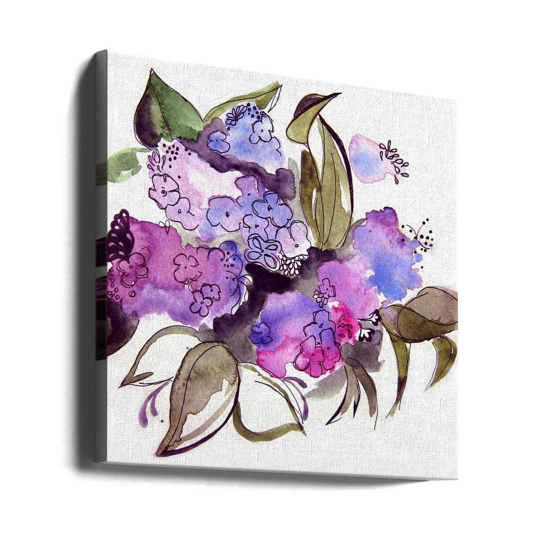 Purple Floral Art by Christine Lindstrom | Watercolor Botanical Illustration, Large Canvas Wall Art Print | Artsy Earth