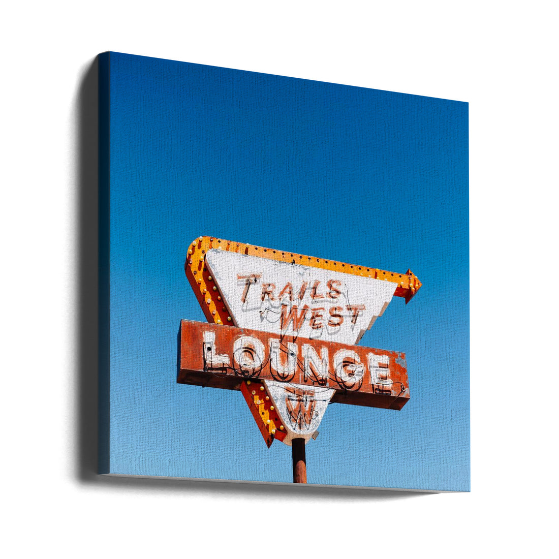 Trails West Lounge by Bethany Young | Neon Western Sign, Large Canvas Wall Art Print | Artsy Earth