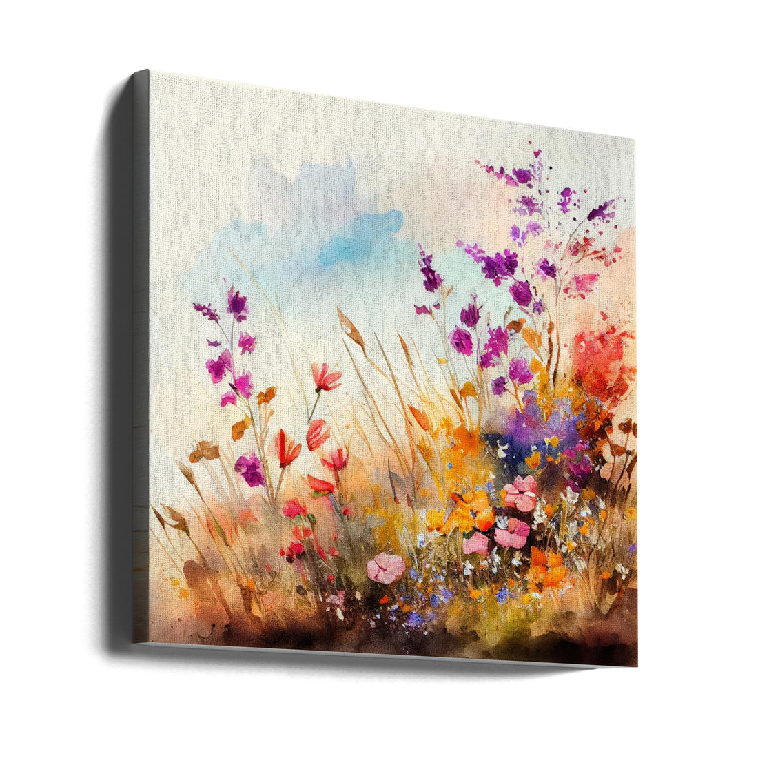 Idyllic Meadow by Justyna Jaszke | Watercolor Floral Art, Large Canvas Wall Art Print | Artsy Earth