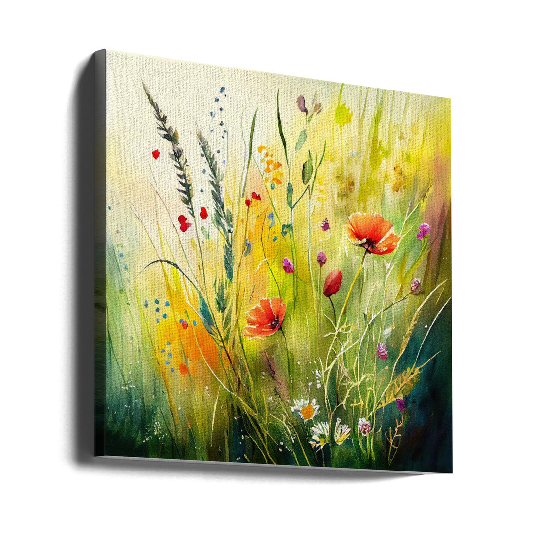 Idyllic Meadow by Justyna Jaszke | Botanical Watercolor Nature, Large Canvas Wall Art Print | Artsy Earth