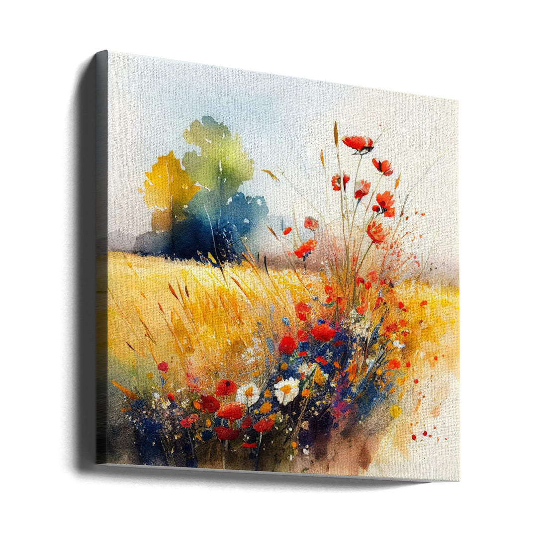 Idyllic Meadow by Justyna Jaszke | Watercolor Floral Art, Large Canvas Wall Art Print | Artsy Earth