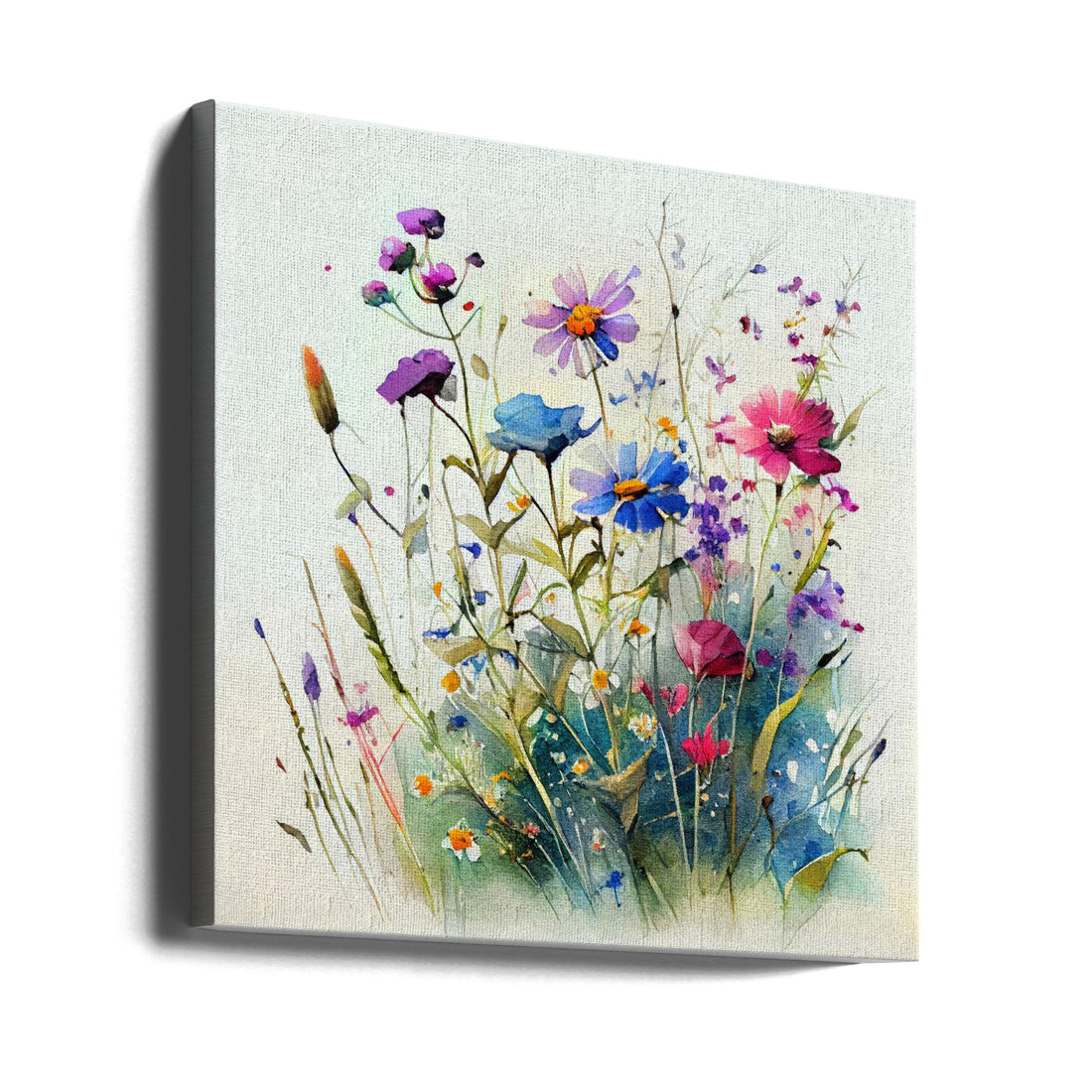 Meadow Nature Art by Justyna Jaszke | Floral Watercolor Illustration, Large Canvas Wall Art Print | Artsy Earth