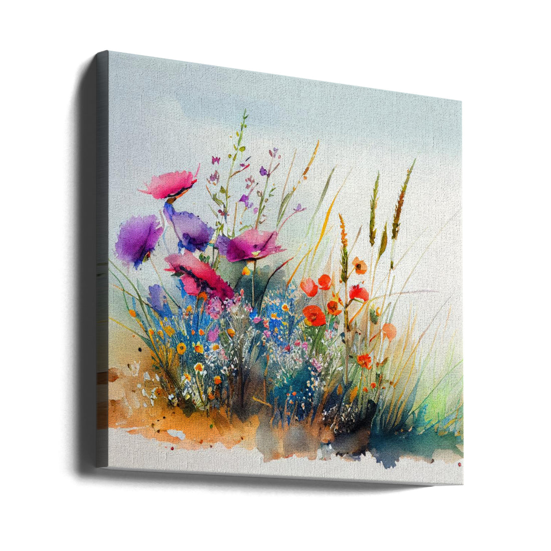 Meadow Nature Art by Justyna Jaszke | Watercolor Botanical Art, Large Canvas Wall Art Print | Artsy Earth