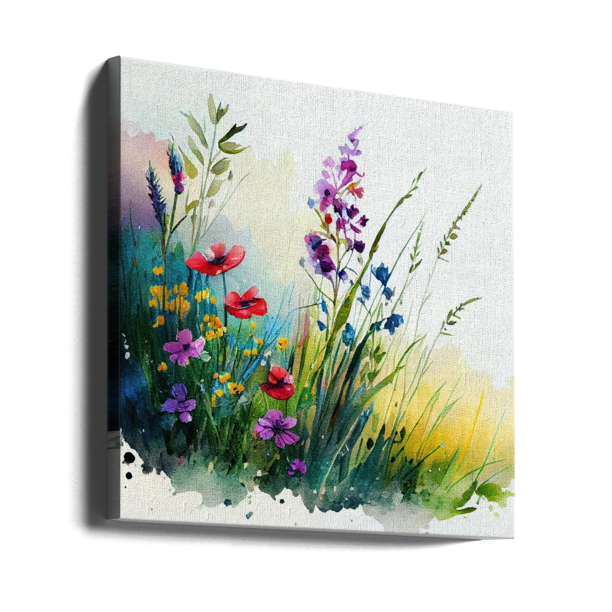 Meadow Nature Art by Justyna Jaszke | Botanical Watercolor Illustration, Large Canvas Wall Art Print | Artsy Earth