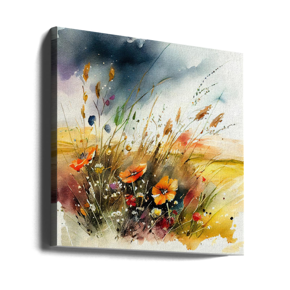 Meadow Nature Art by Justyna Jaszke | Watercolor Floral Painting, Large Canvas Wall Art Print | Artsy Earth