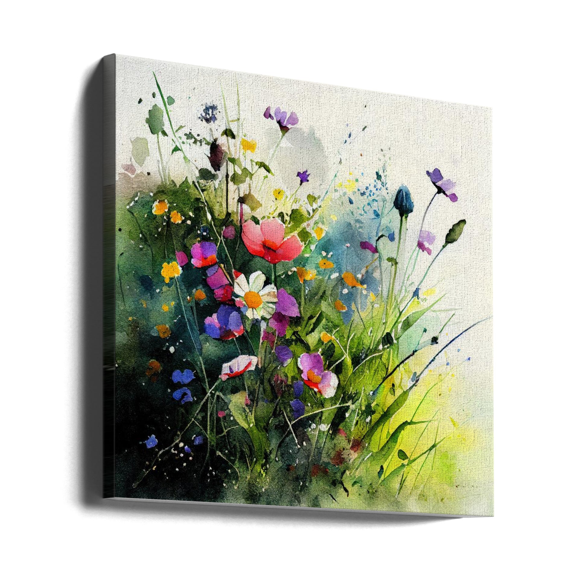 Meadow Nature Art by Justyna Jaszke | Watercolor Botanical Illustration, Large Canvas Wall Art Print | Artsy Earth