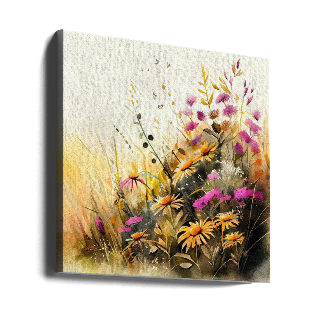 Meadow Nature Art by Justyna Jaszke | Botanical Watercolor Illustration, Large Canvas Wall Art Print | Artsy Earth