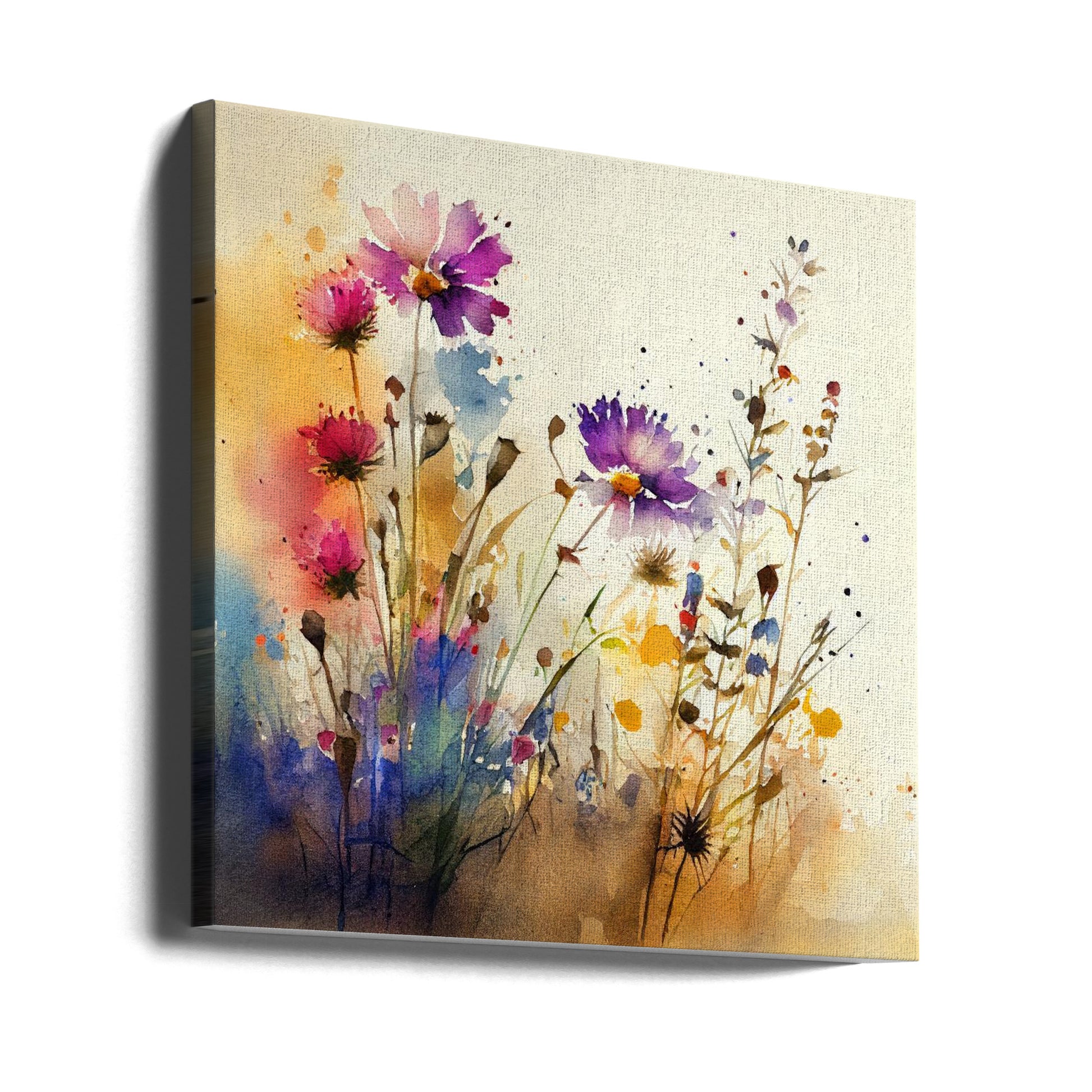 Meadow Nature Art by Justyna Jaszke | Botanical Watercolor Illustration, Large Canvas Wall Art Print | Artsy Earth