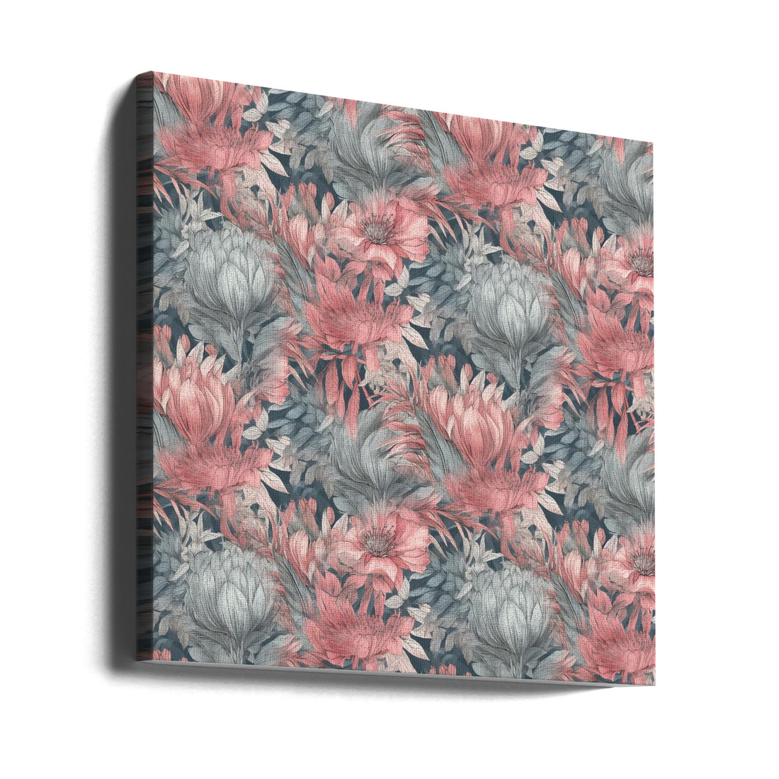 Floral Pastel Pattern by Justyna Jaszke | Botanical Floral Motif, Large Canvas Wall Art Print | Artsy Earth