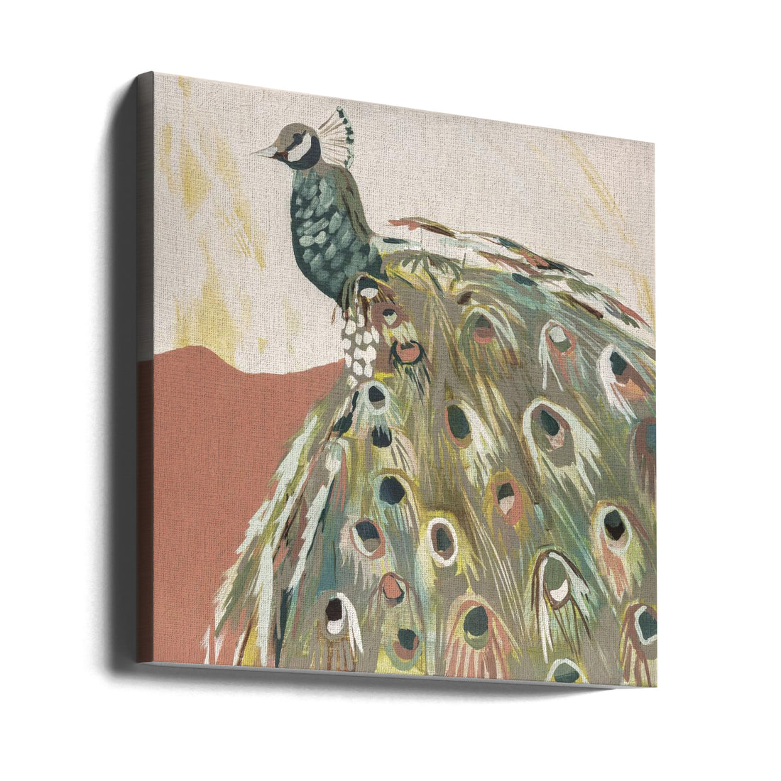 Peacock Salmon by Jenny Westenhofer | Painted Bird Illustration, Large Canvas Wall Art Print | Artsy Earth