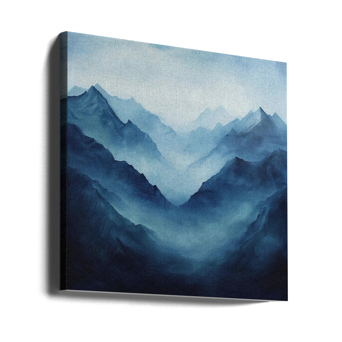 Mountain Canvas Poster by Bilge Paksoylu | Foggy Mountain Landscape, Large Canvas Wall Art Print | Artsy Earth