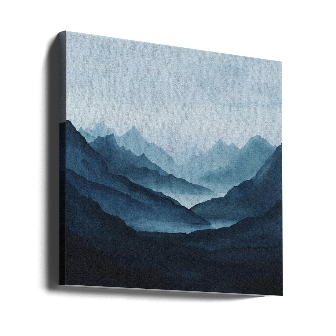 Mountain Canvas Poster by Bilge Paksoylu | Foggy Mountain Landscape, Large Canvas Wall Art Print | Artsy Earth