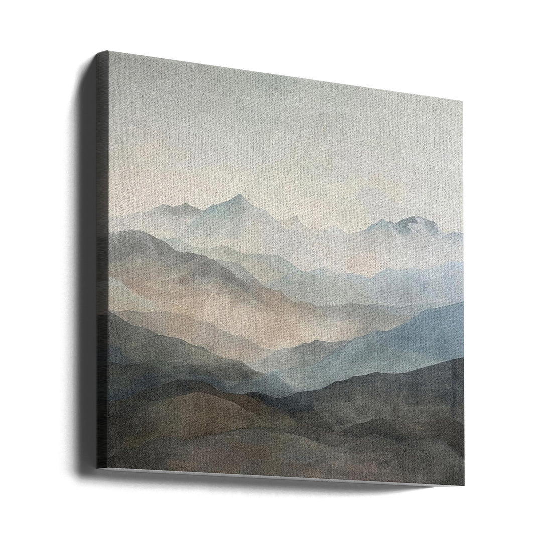 Mountain Canvas Poster by Bilge Paksoylu | Foggy Mountain Landscape, Large Canvas Wall Art Print | Artsy Earth