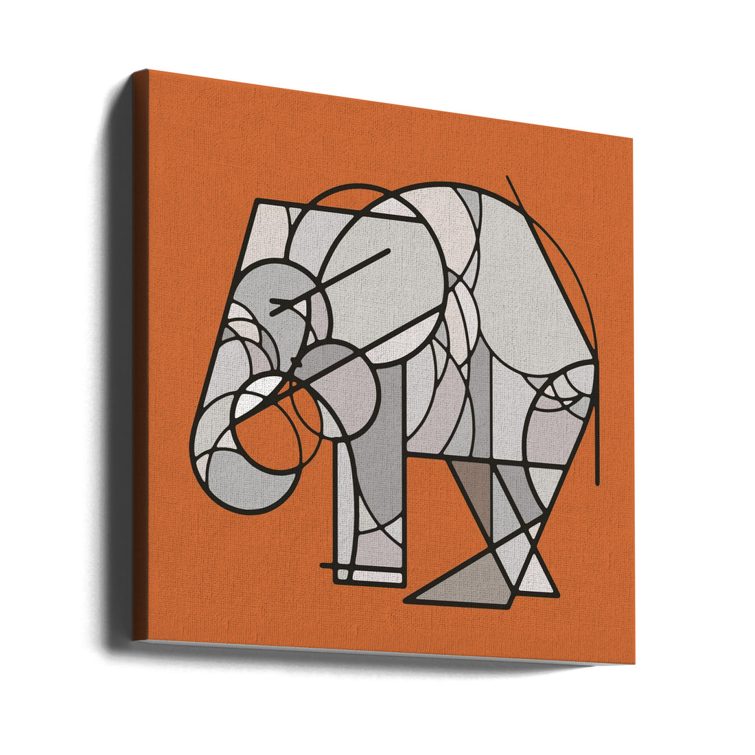 Geometric Elephant Art by Rafa Mateo | Abstract Line Drawing, Large Canvas Wall Art Print | Artsy Earth