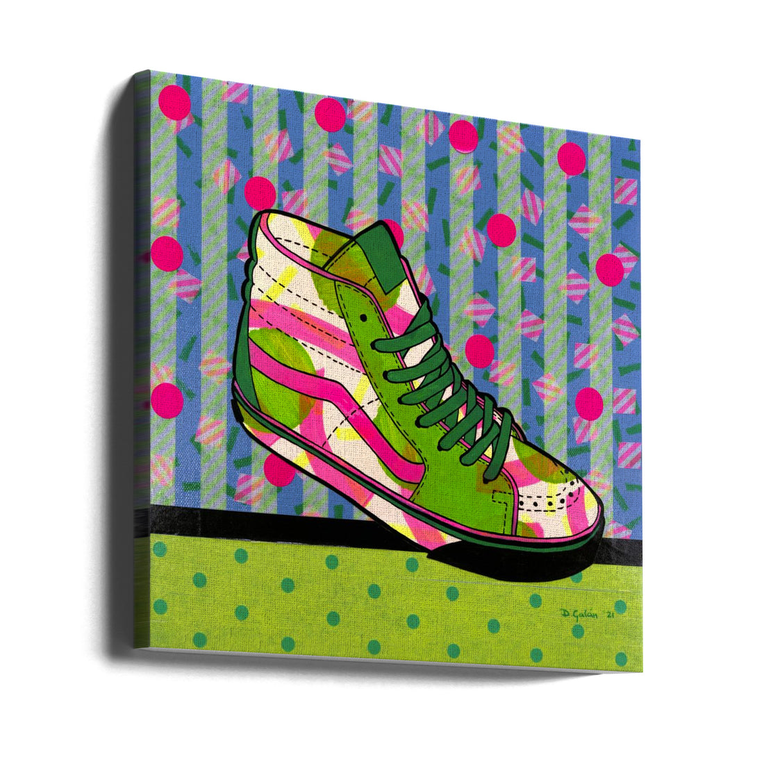 Green Fantasy by David Galan | Colorful Pattern Sneaker, Large Canvas Wall Art Print | Artsy Earth