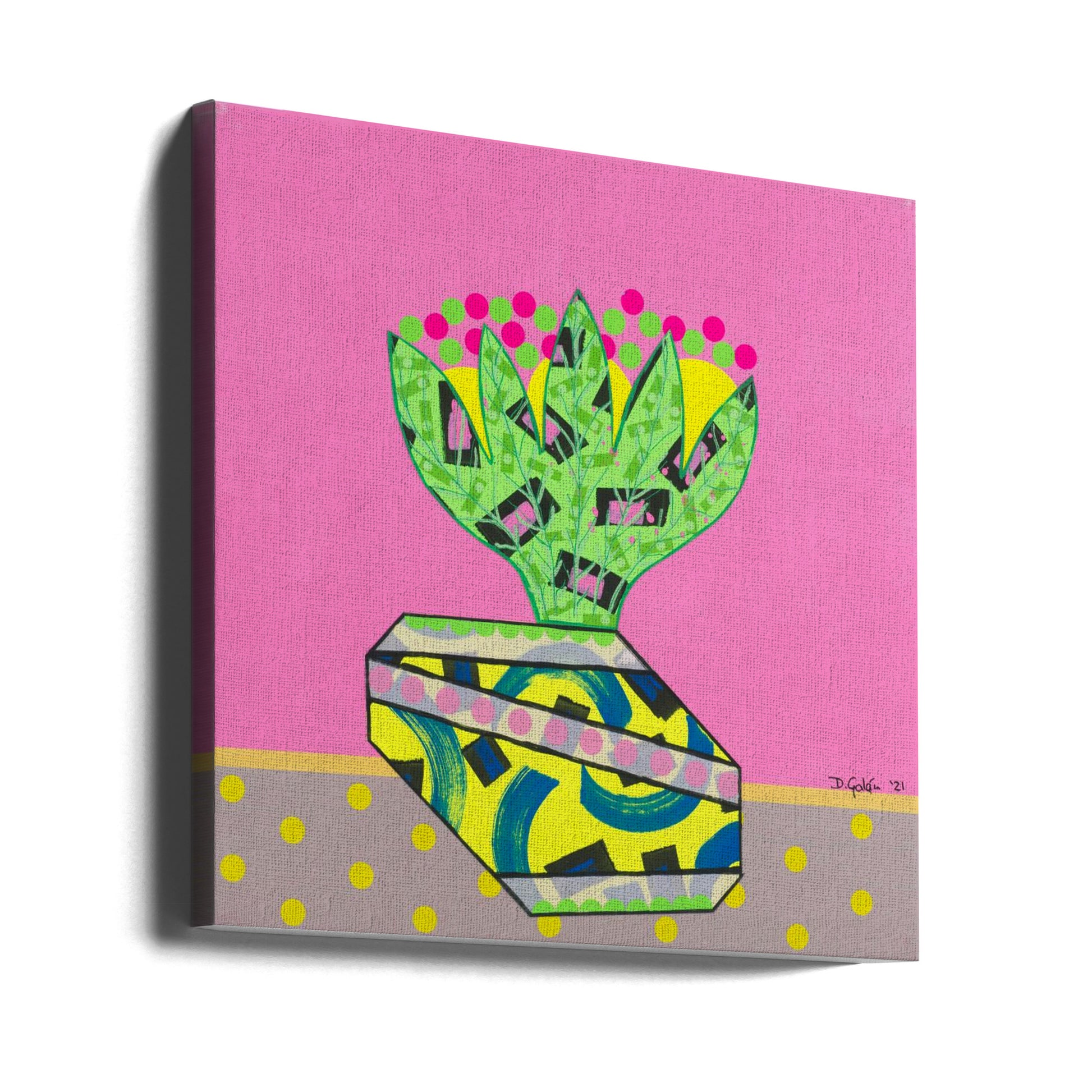 Succulent Plant Art by David Galan | Botanical Pop Art, Large Canvas Wall Art Print | Artsy Earth