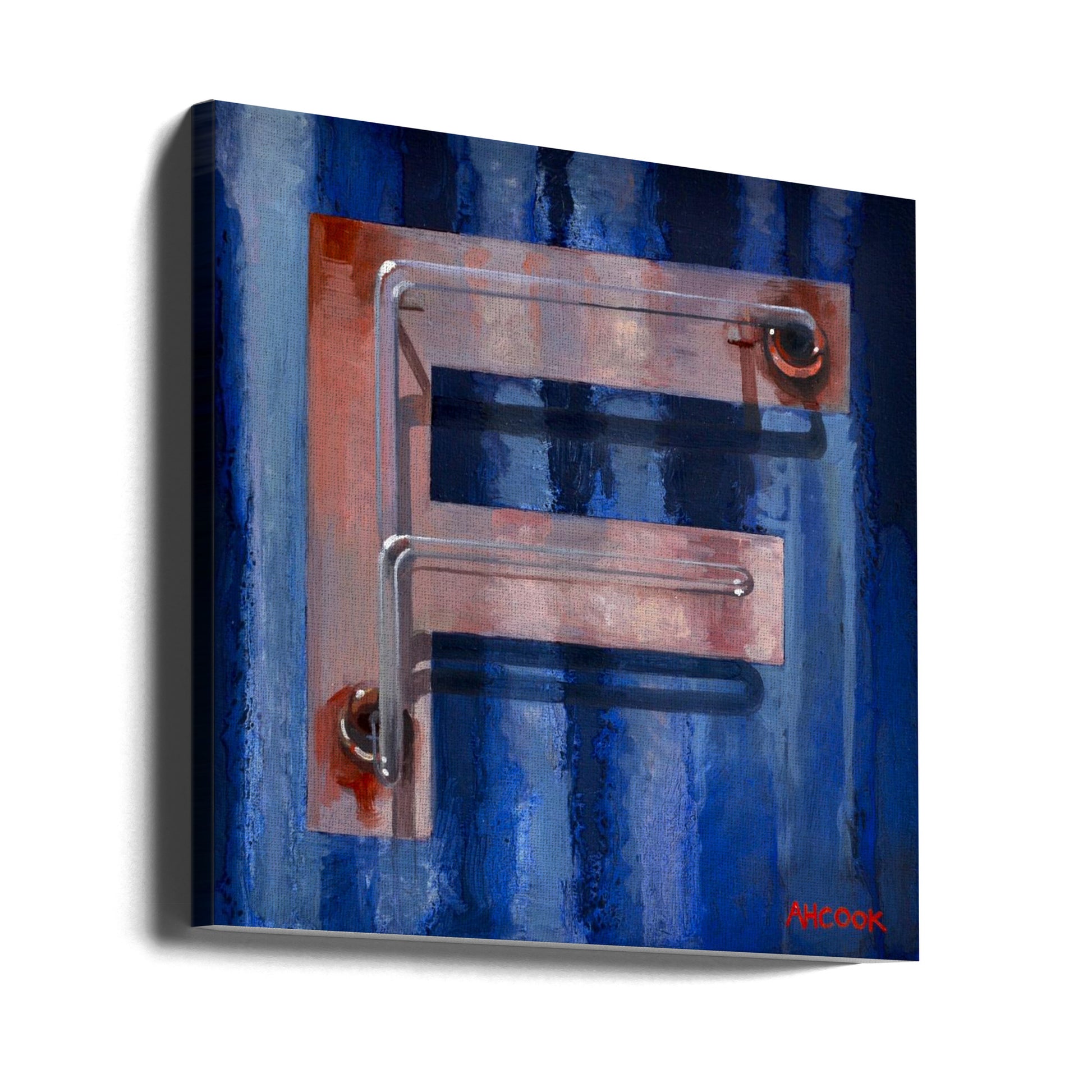 Rusty Blue Door by Amanda Hope Cook | Abandoned Rusty Entrance, Large Canvas Wall Art Print | Artsy Earth