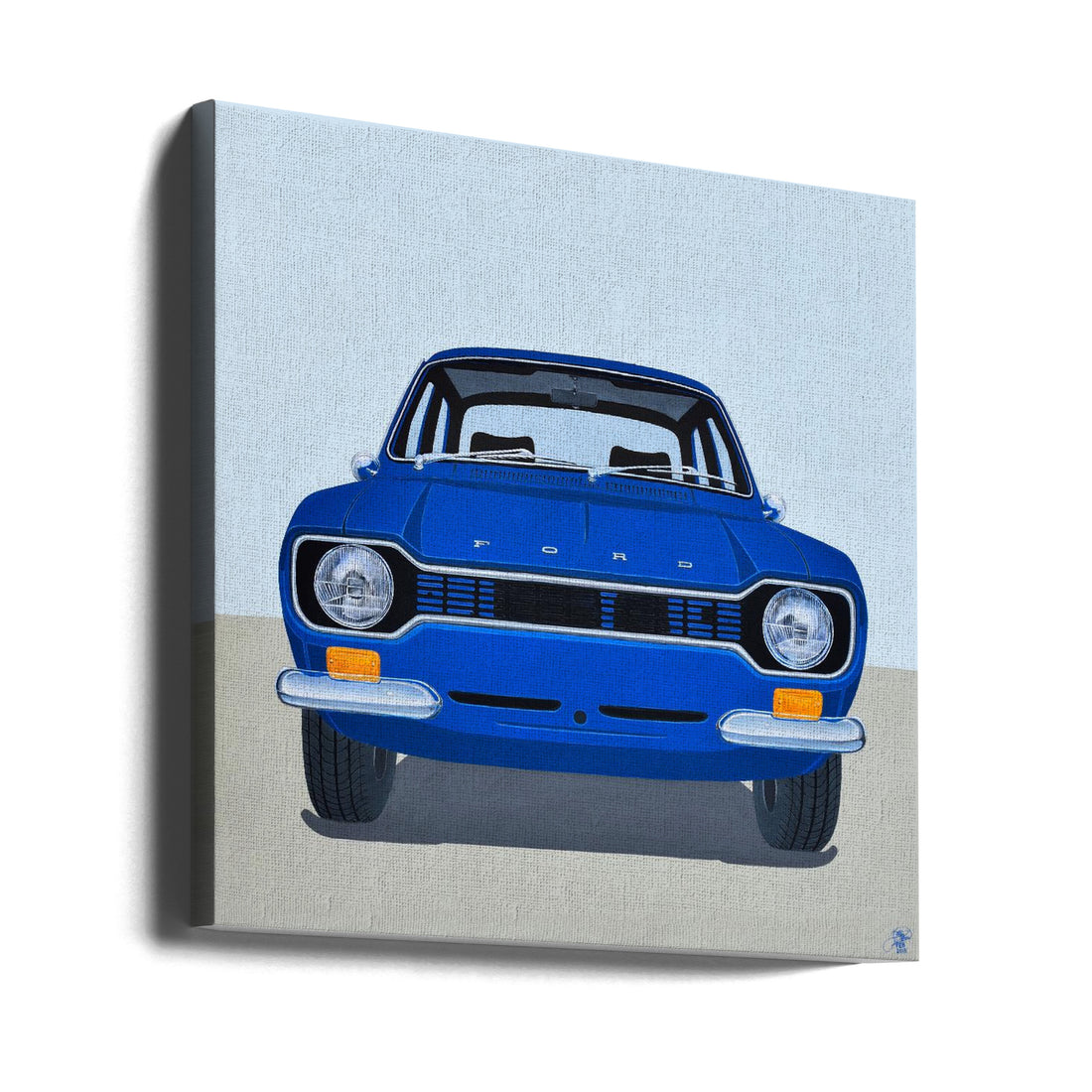 Escort Mk1 Mexico by Jason Zahra | Classic Car Painting, Large Canvas Wall Art Print | Artsy Earth