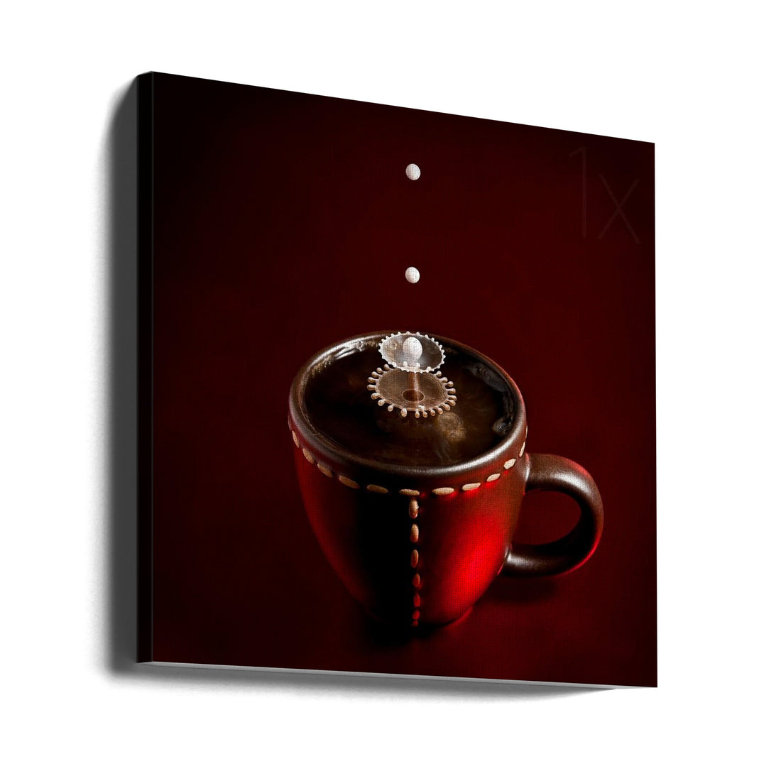 Coffee Splash Art by Christophe Kiciak | Coffee Cup Droplets, Large Canvas Wall Art Print | Artsy Earth