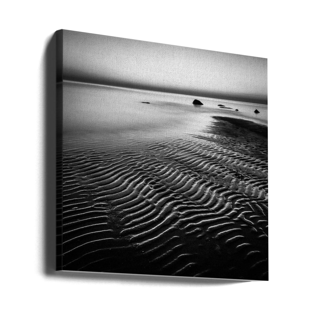 Feel The Night by Eriks Zilbalodis | Coastal Seascape Monochrome, Large Canvas Wall Art Print | Artsy Earth