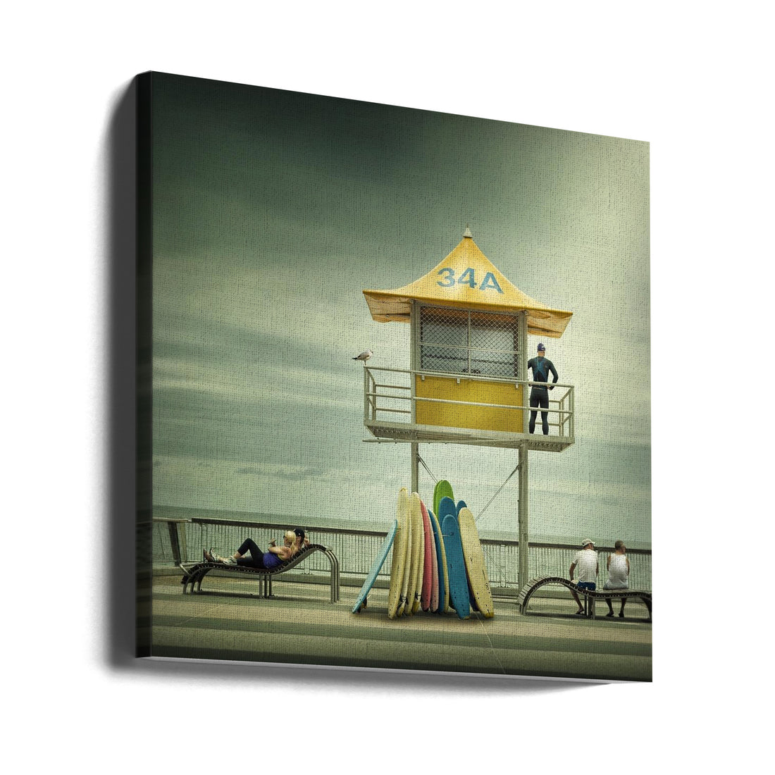 The Life Guard by Adrian Donoghue | Beach Guard Tower, Large Canvas Wall Art Print | Artsy Earth