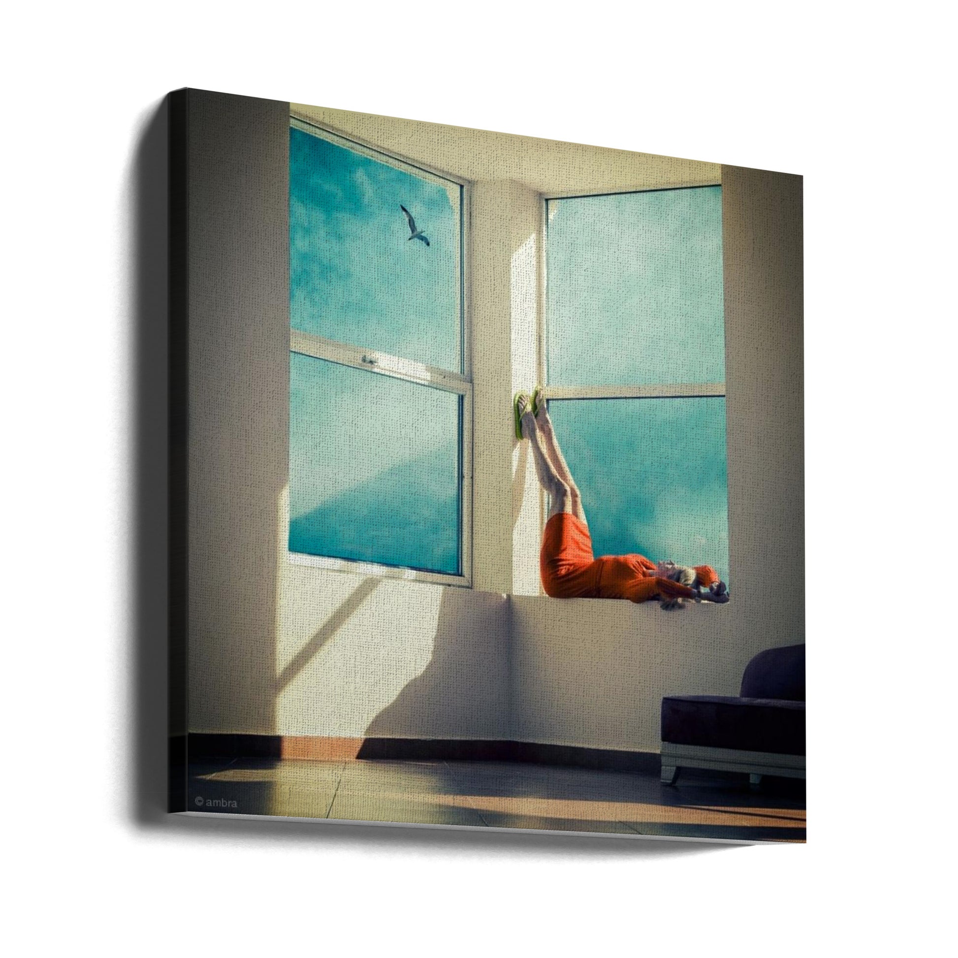 Room with a View by Ambra | Woman Relaxing Interior, Large Canvas Wall Art Print | Artsy Earth