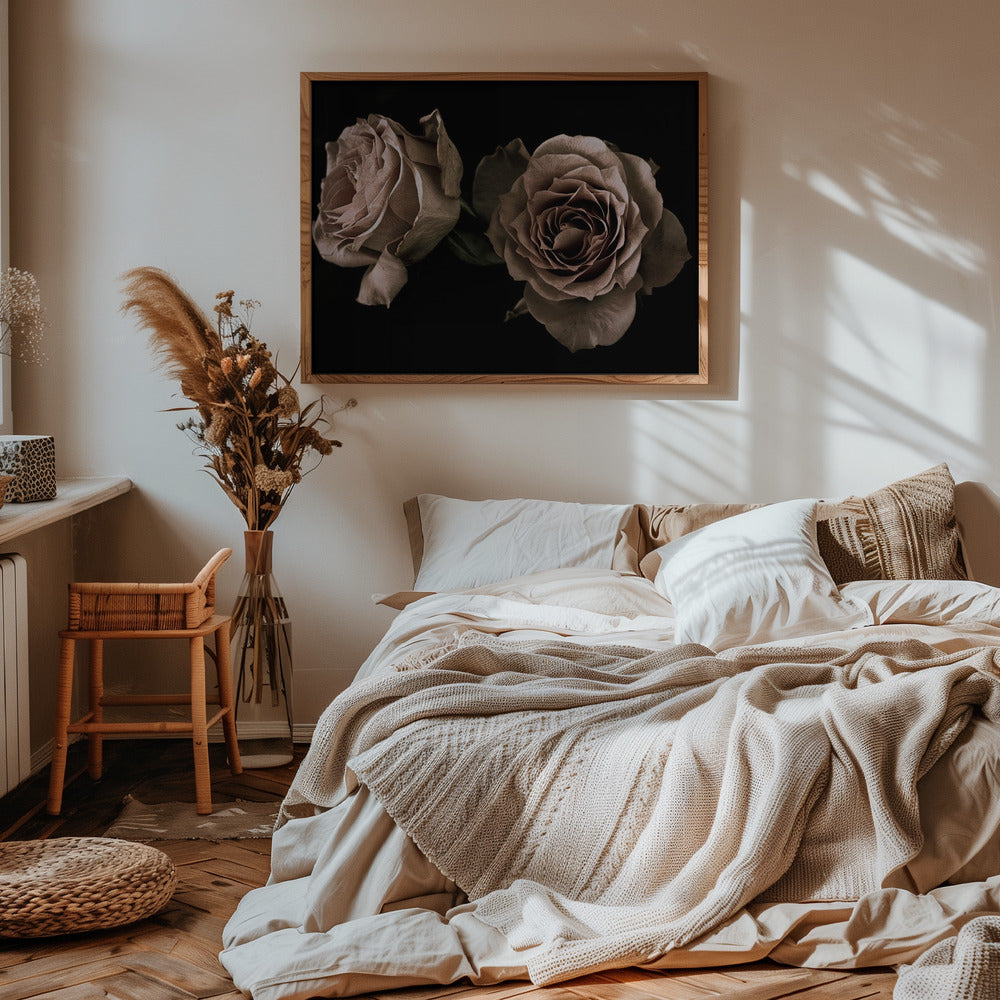 Romantic Rose Pair by Angel Julie | Floral Still Life, Large Canvas Wall Art Print | Artsy Earth